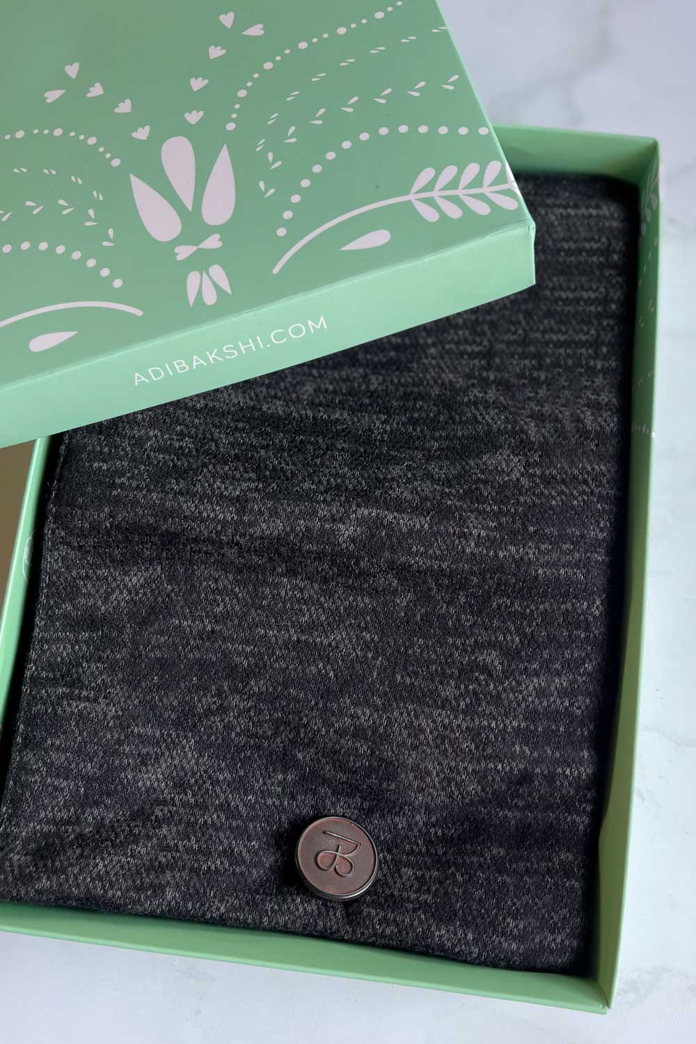 צעיף לגבר שחור פחם אלברטו