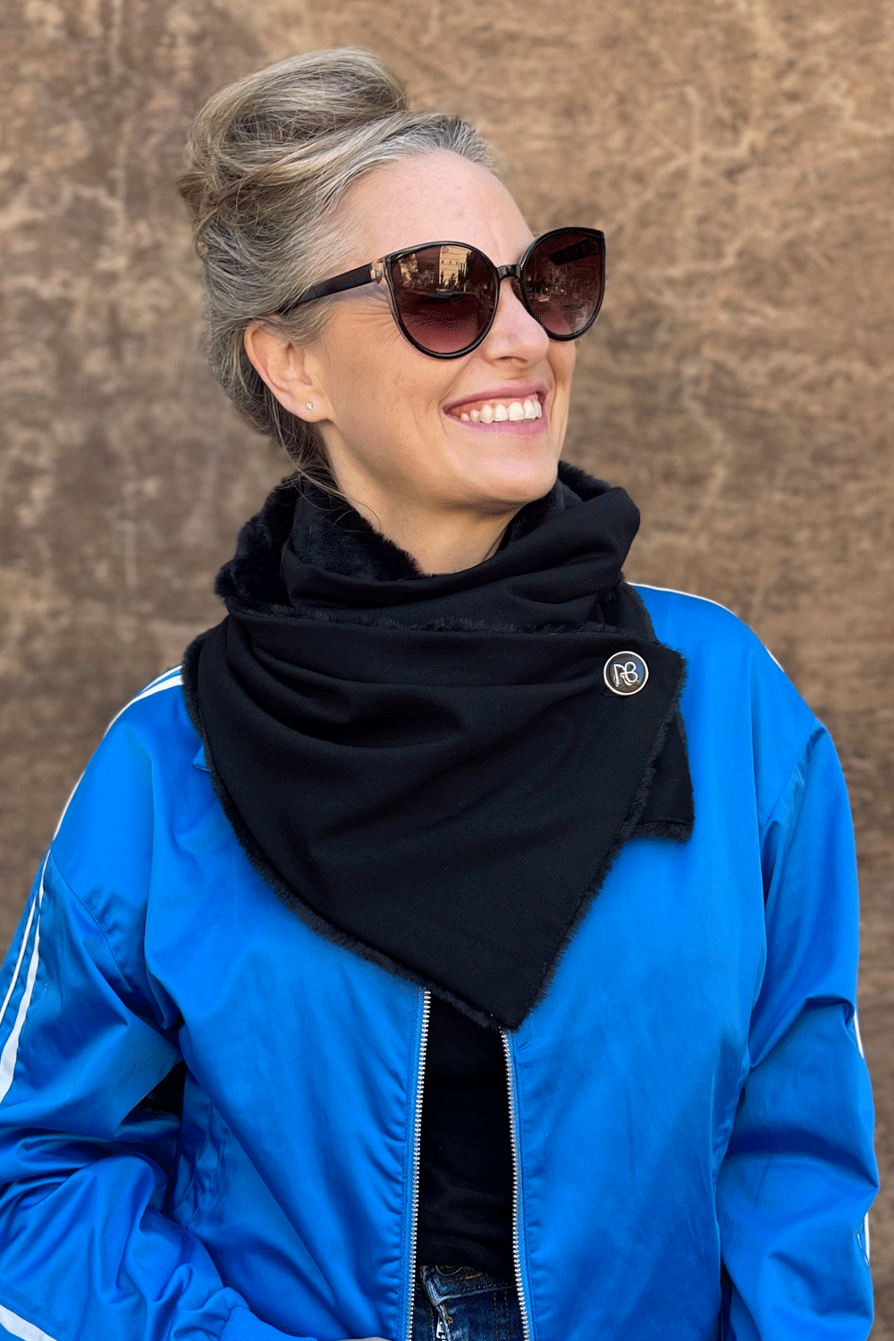 צעיף פרווה דו-צדדי ג׳יזל