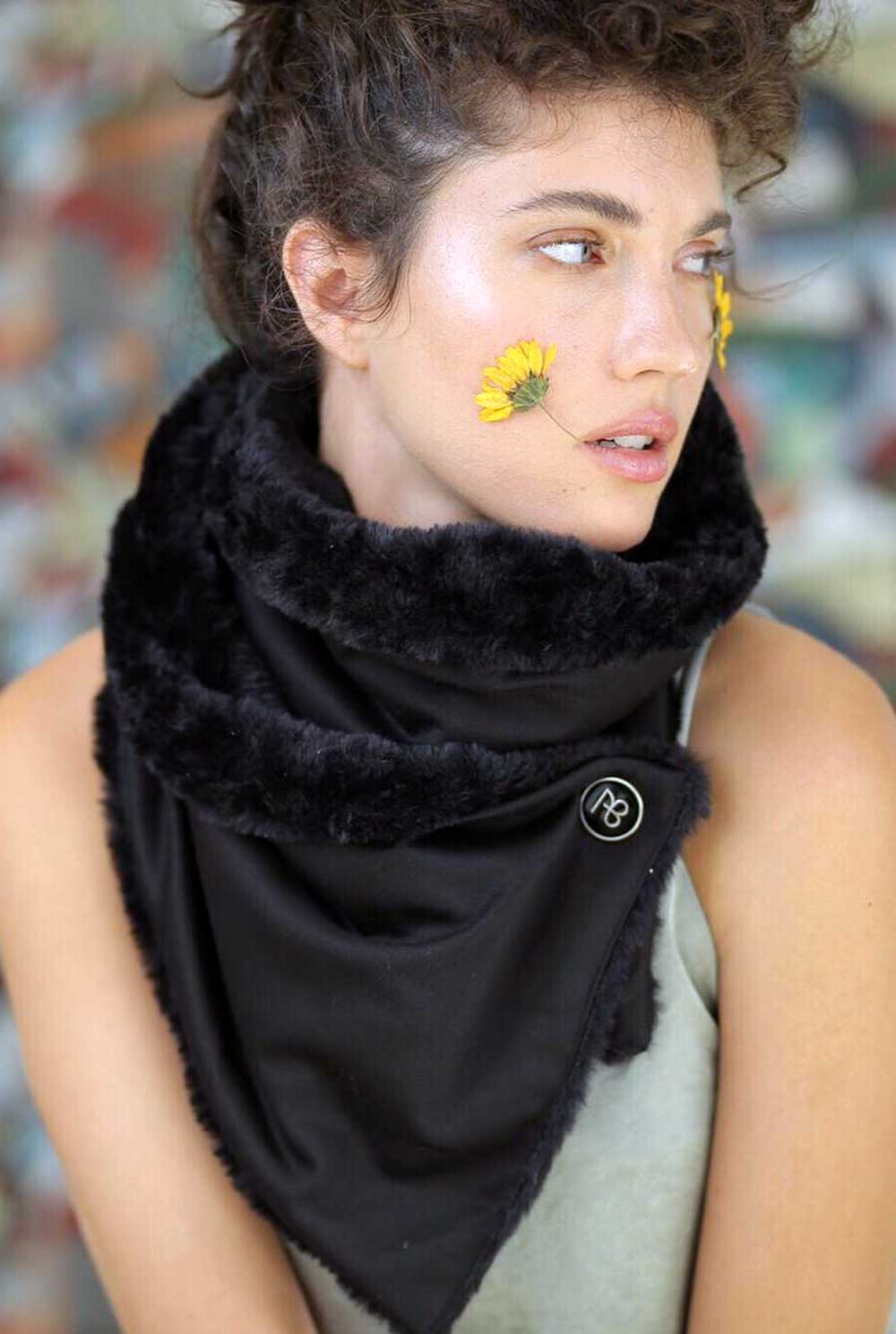 צעיף פרווה דו-צדדי ג׳יזל