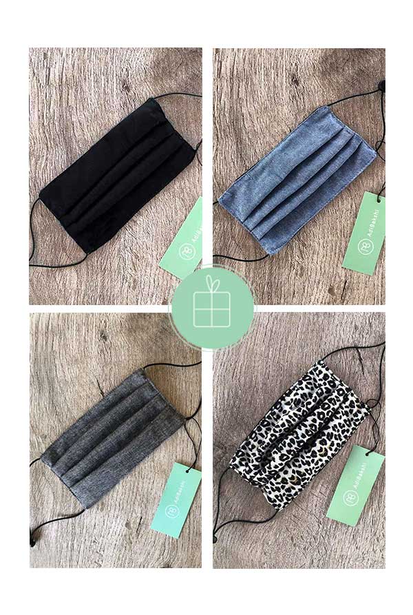 מארז מסכות מושלם! 4 מסכות דו-צדדיות 100% כותנה במחיר מיוחד