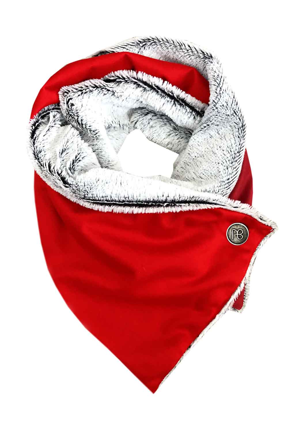 צעיף פרווה אדום דו״צ רפאלה