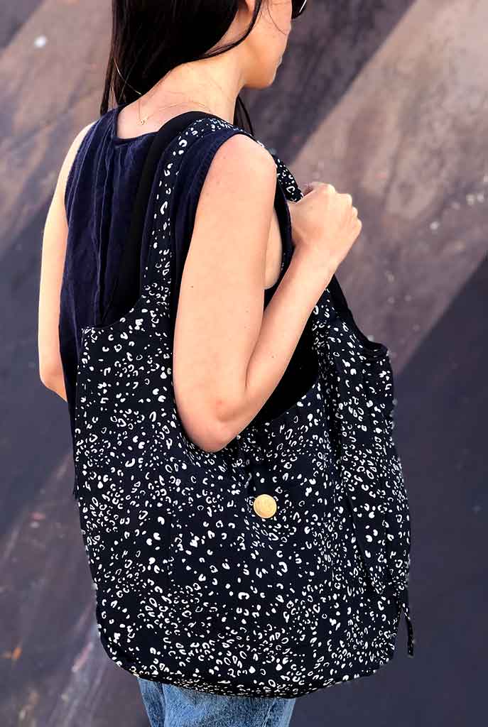 תיק בד דו-צדדי גדול + סרט לשיער | דגם סטפני