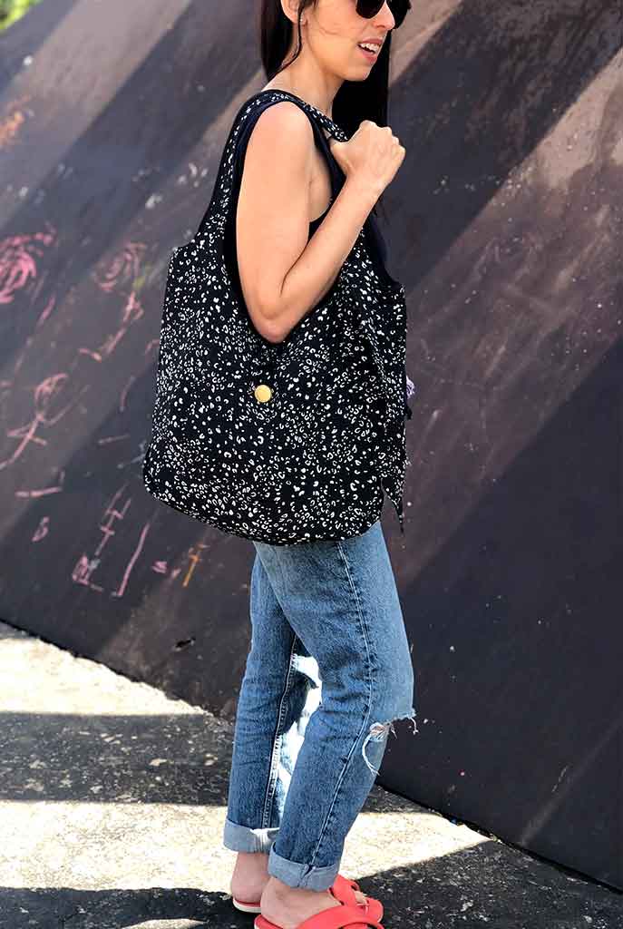 תיק בד דו-צדדי גדול + סרט לשיער | דגם סטפני