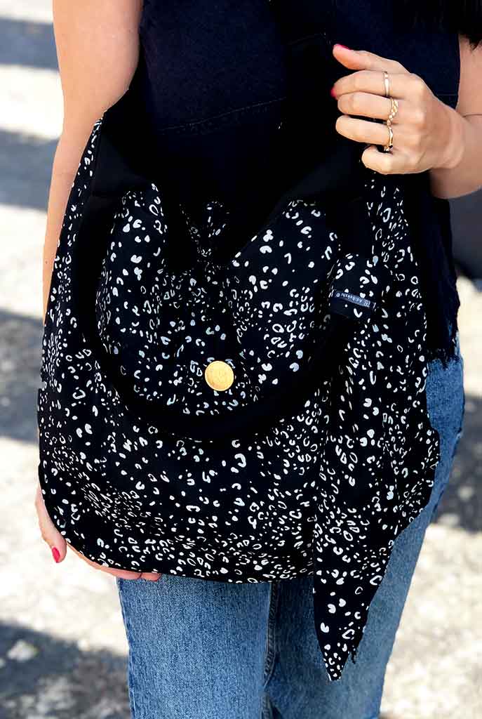 תיק בד דו-צדדי גדול + סרט לשיער | דגם סטפני