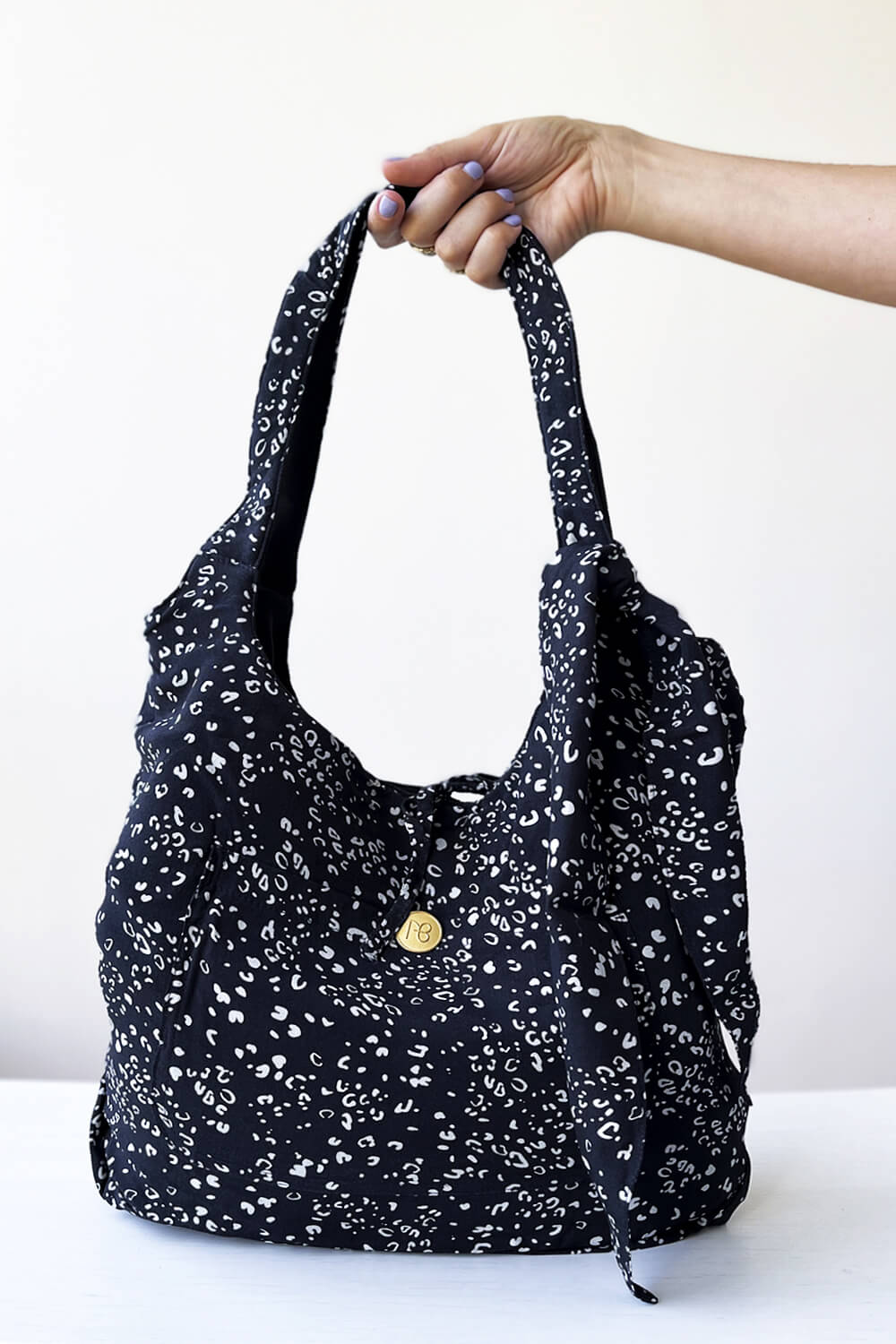 תיק בד דו-צדדי גדול + סרט לשיער | דגם סטפני