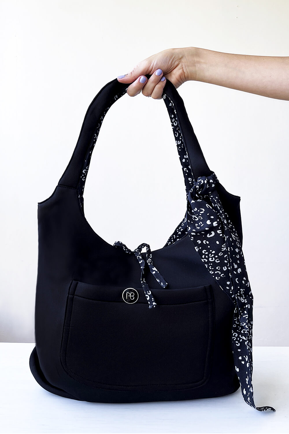 תיק בד דו-צדדי גדול + סרט לשיער | דגם סטפני