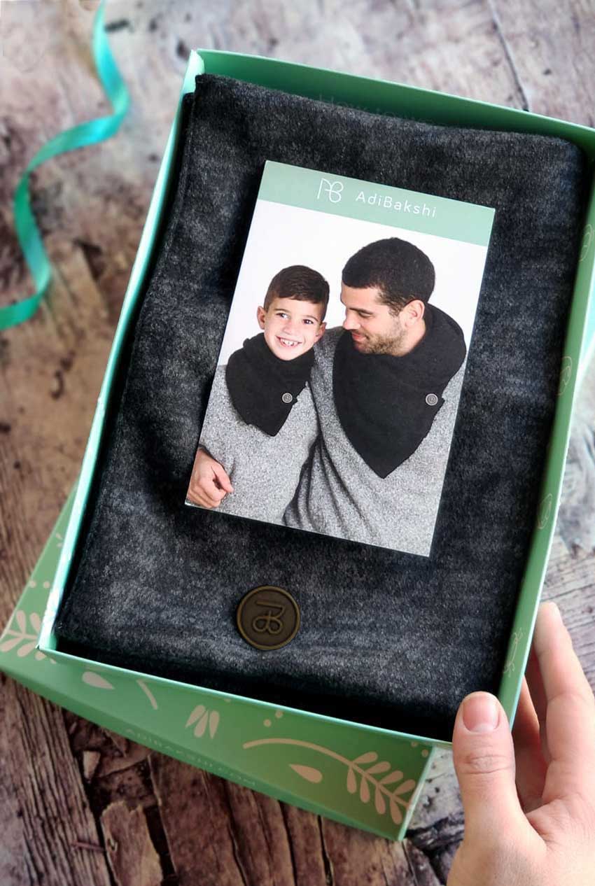 צעיף לגבר שחור פחם אלברטו