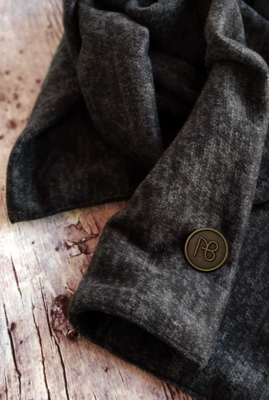 צעיף לגבר שחור פחם אלברטו