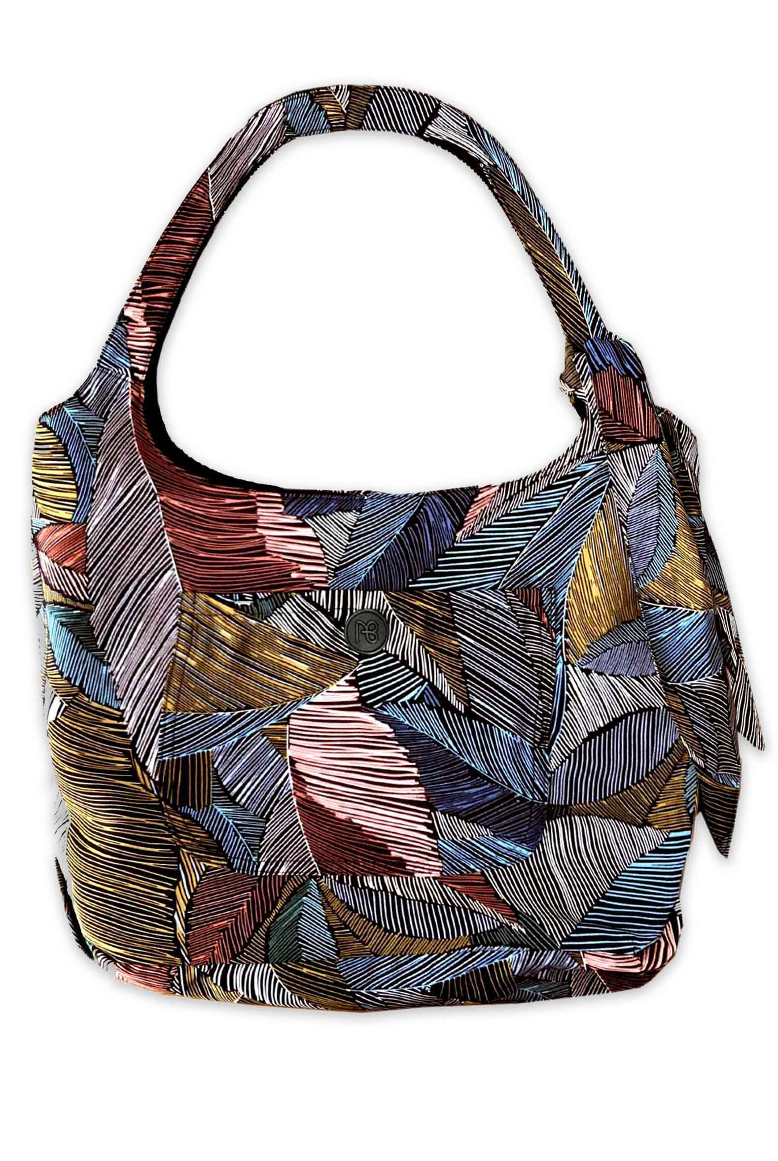 תיק דו-צדדי + סרט לשיער - בהדפס עלים מיוחד קטרינה