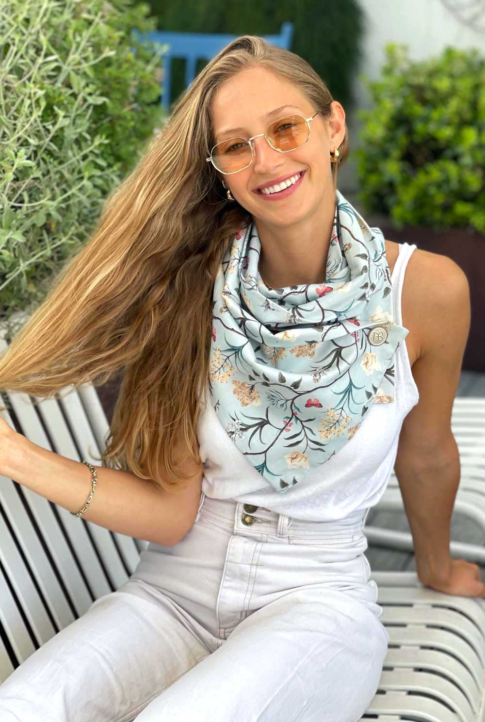 צעיף כותנה בהדפס אקזוטי עדן