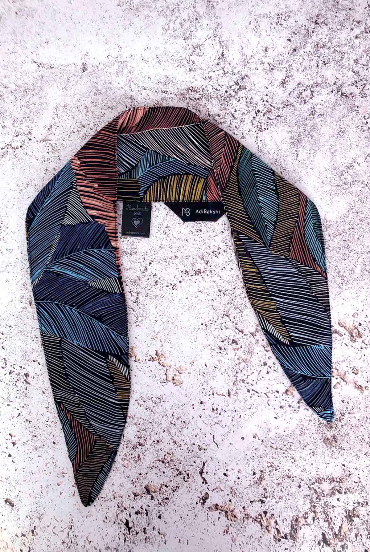 תיק דו-צדדי + סרט לשיער - בהדפס עלים מיוחד קטרינה