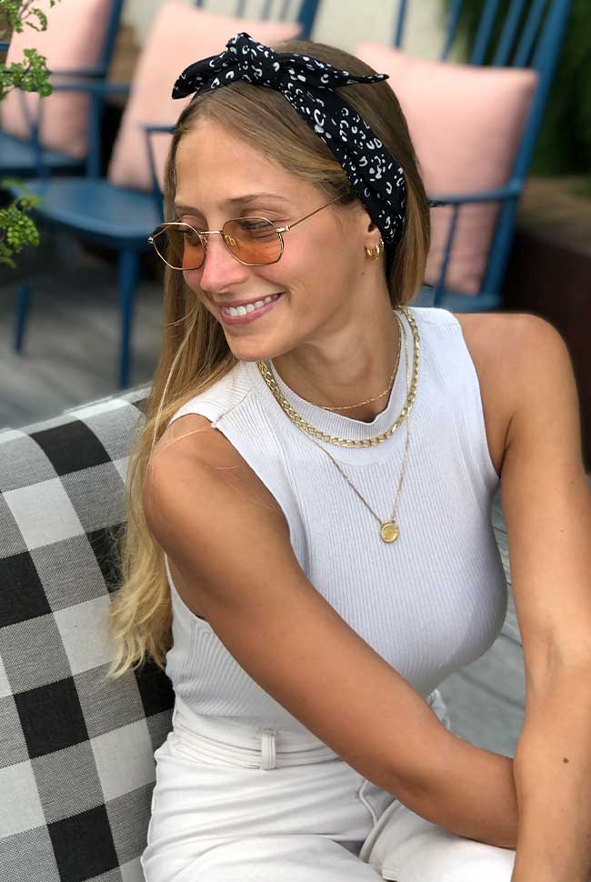 תיק בד דו-צדדי גדול + סרט לשיער | דגם סטפני