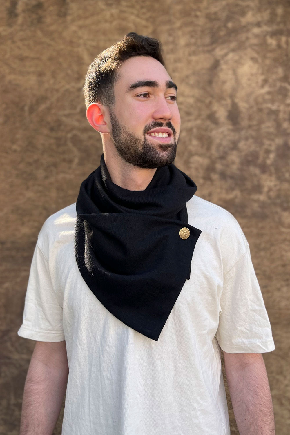 צעיף לגבר שחור בייסיק מפנק ברוק