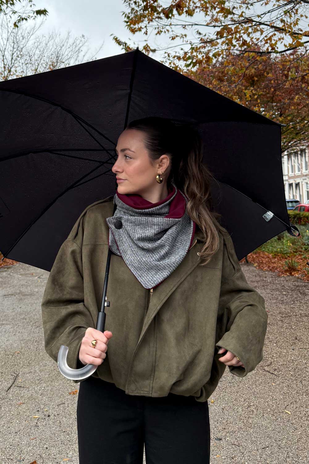 צעיף דו-צדדי מרון