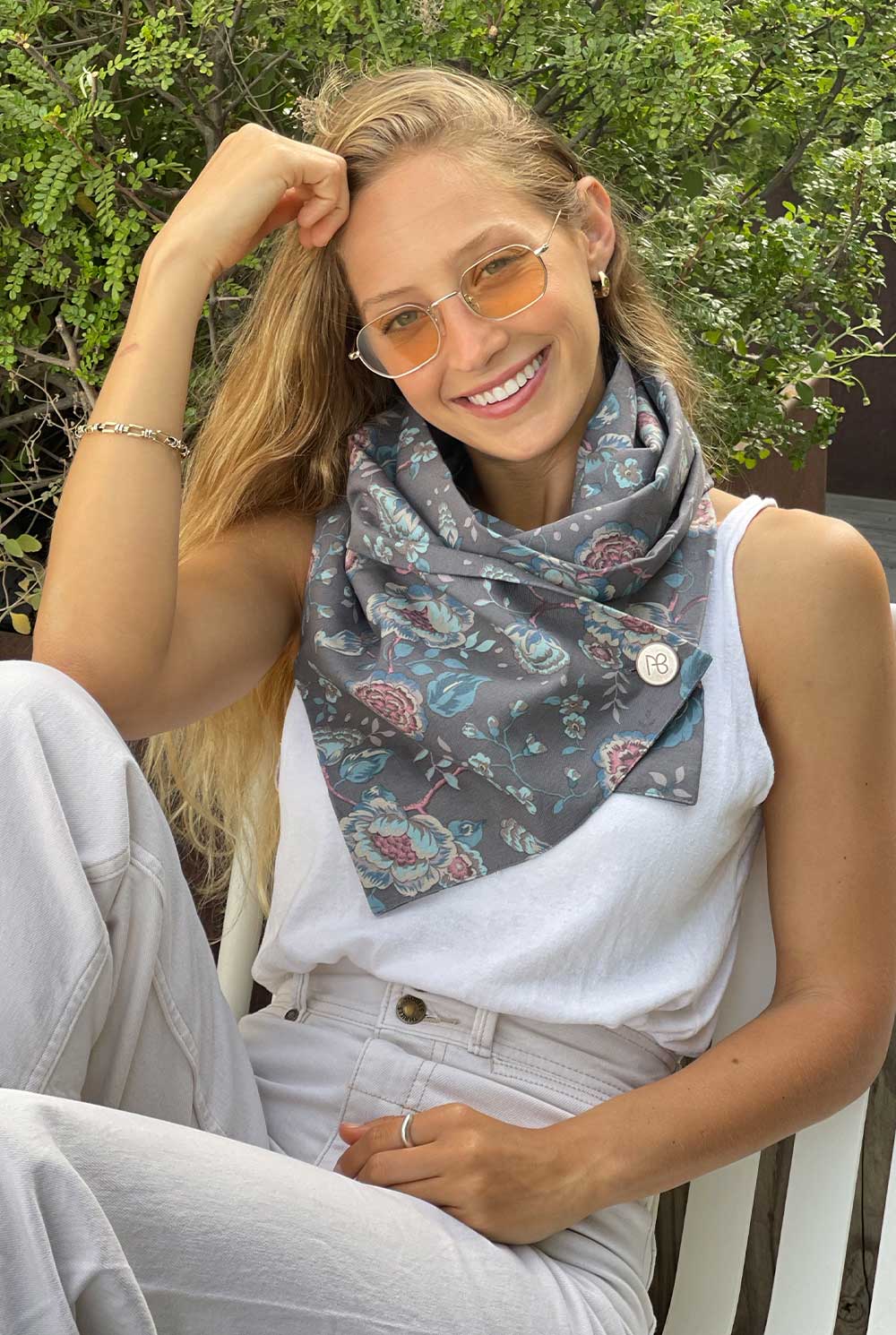 צעיף כותנה בוטני פיוטי יסמין