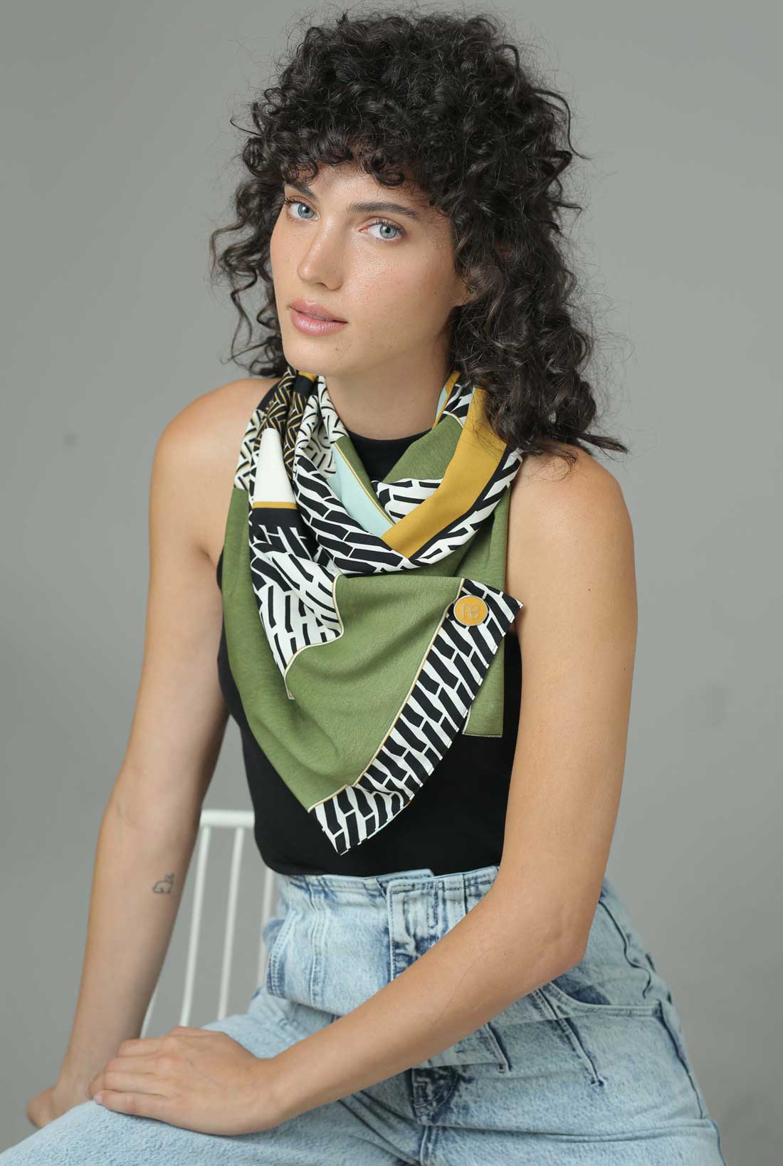 צעיף ירוק חרדל מושלם טוקיו