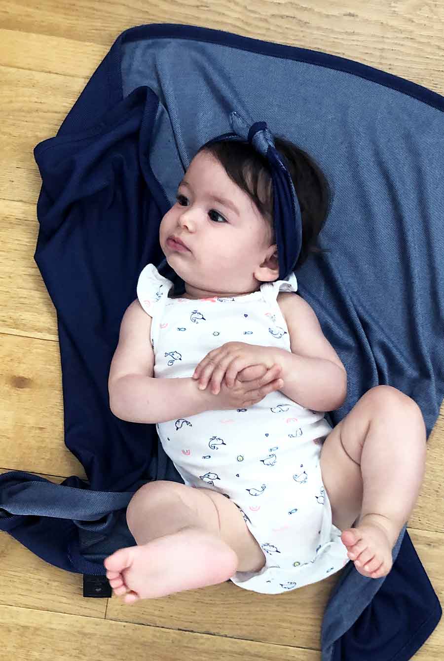שמיכת קיץ לתינוק בבד ג׳ינס רך דגם ג׳נה