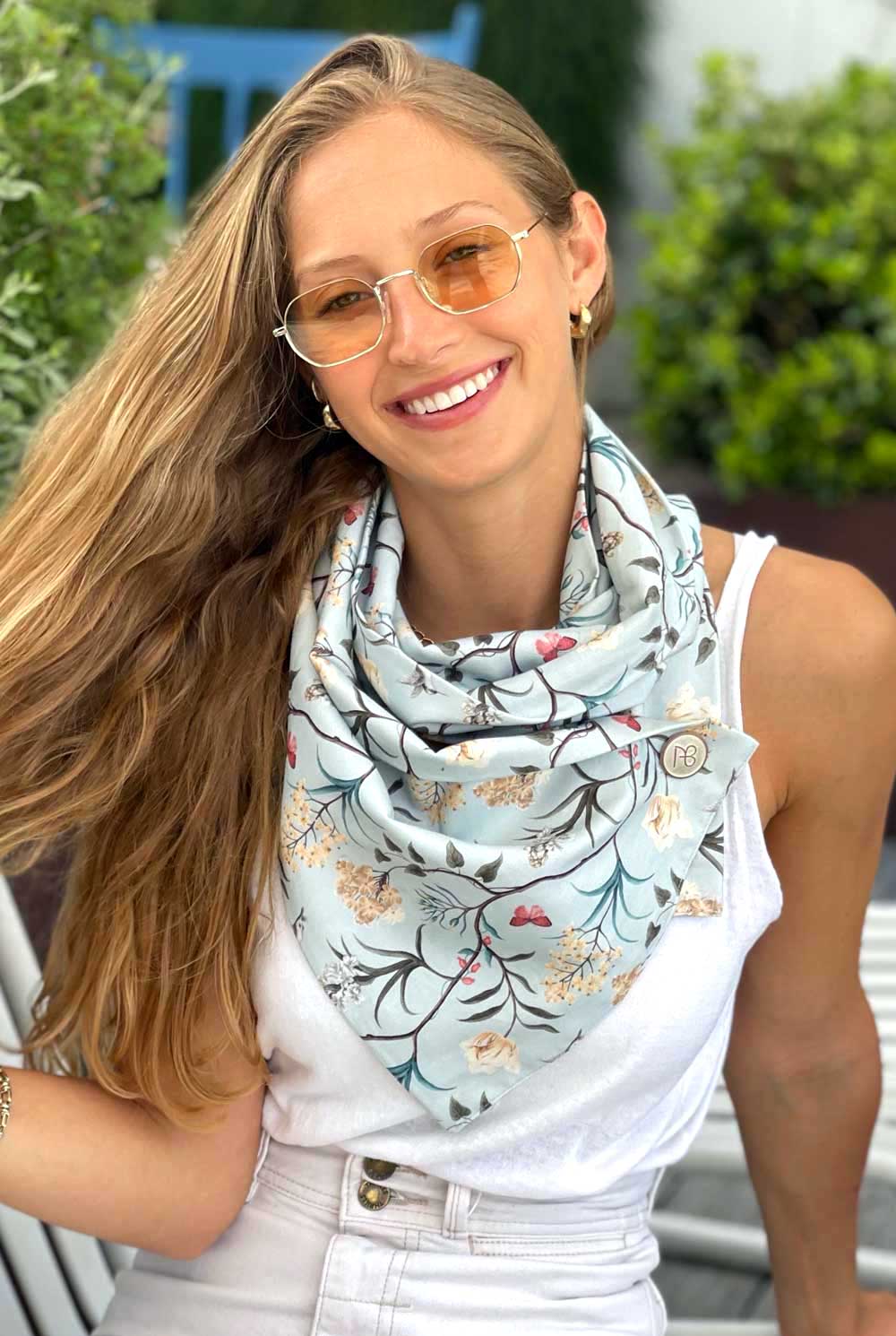 צעיף כותנה בהדפס אקזוטי עדן