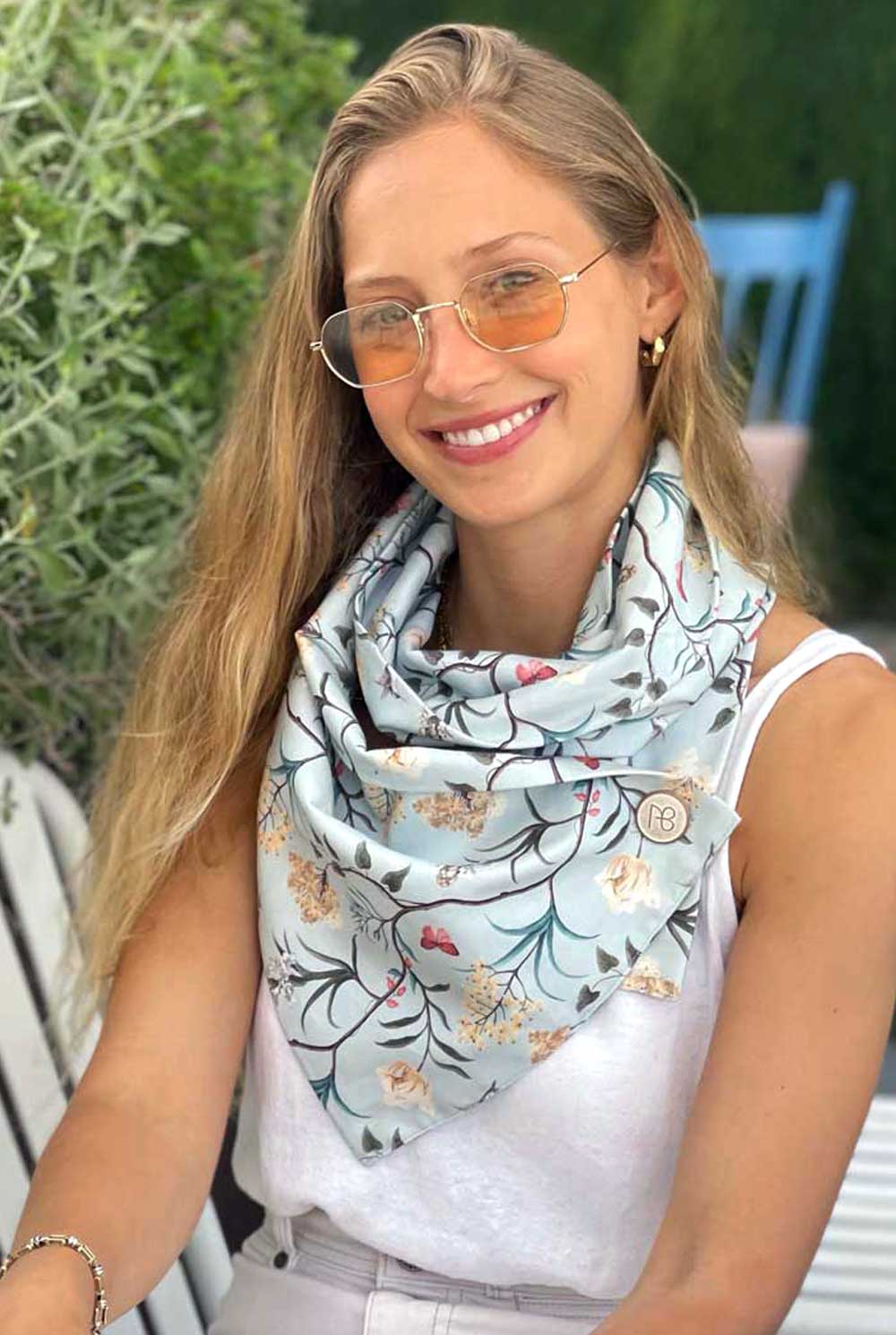 צעיף כותנה בהדפס אקזוטי עדן