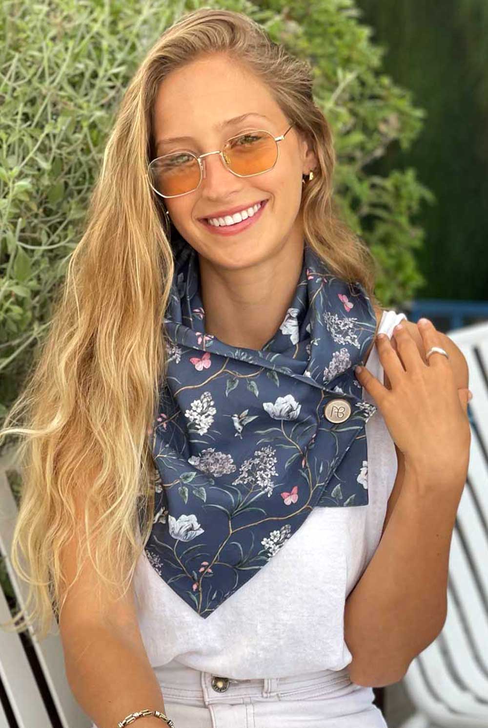 צעיף כותנה בהדפס גן עדן הולי